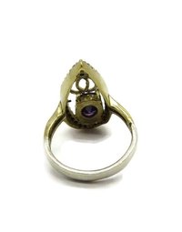 Sterling Silver Faux Amethyst Ring, Size 6