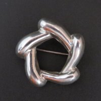 Sterling Silver Abstract Wreath Brooch