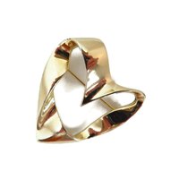 M Jent Gold Tone Abstract Heart Brooch