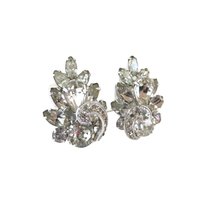 EISENBERG Clear Rhinestone Bridal Clip-on Earrings