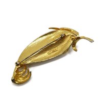 BSK Gold Tone Curled Leaf Pin