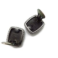 Ben-Amun Black Stone Silver Tone Clip-on Earrings
