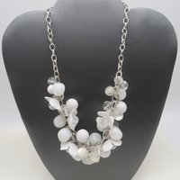 White Bead Cha Cha Necklace, Minor Flaw