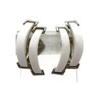 Sarah Coventry White Curved Silver Tone Clip-on Earrings