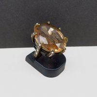 Lia Sophia Champagne Crystal Ring, Size 5