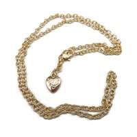 Betsey Johnson Gold Tone Heart Charm Chain Link Necklace
