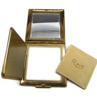 Rex Mother of Pearl Gold Tone Compact