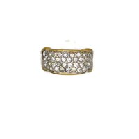 Elizabeth Taylor "Brilliance" Ring, 22K Gold Overlay Pave Rhinestone Ring, Size 6.5