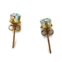 14K Gold Blue Topaz Pierced Stud Earrings, 0.50ctw 