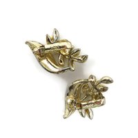 Coro Gold Tone Flower and Leaf Clip-on Earrings