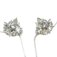 Coro Clear Rhinestone Screw Back Earrings, Vintage Bridal Jewelry