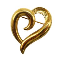 Napier Gold Tone Heart Brooch