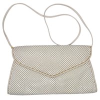Whiting and Davis Purse, Vintage White Mesh Convertible Strap Clutch or Shoulder Bag