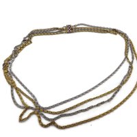 Gold and Silver Tone Multi-Strand Snail Chain Necklace