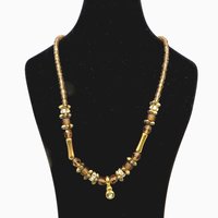 Fragati Bijoux Brown Beaded Rhinestone Studded Handmade Necklace
