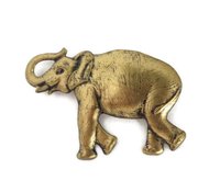 Brass Tone Elephant Brooch Pin