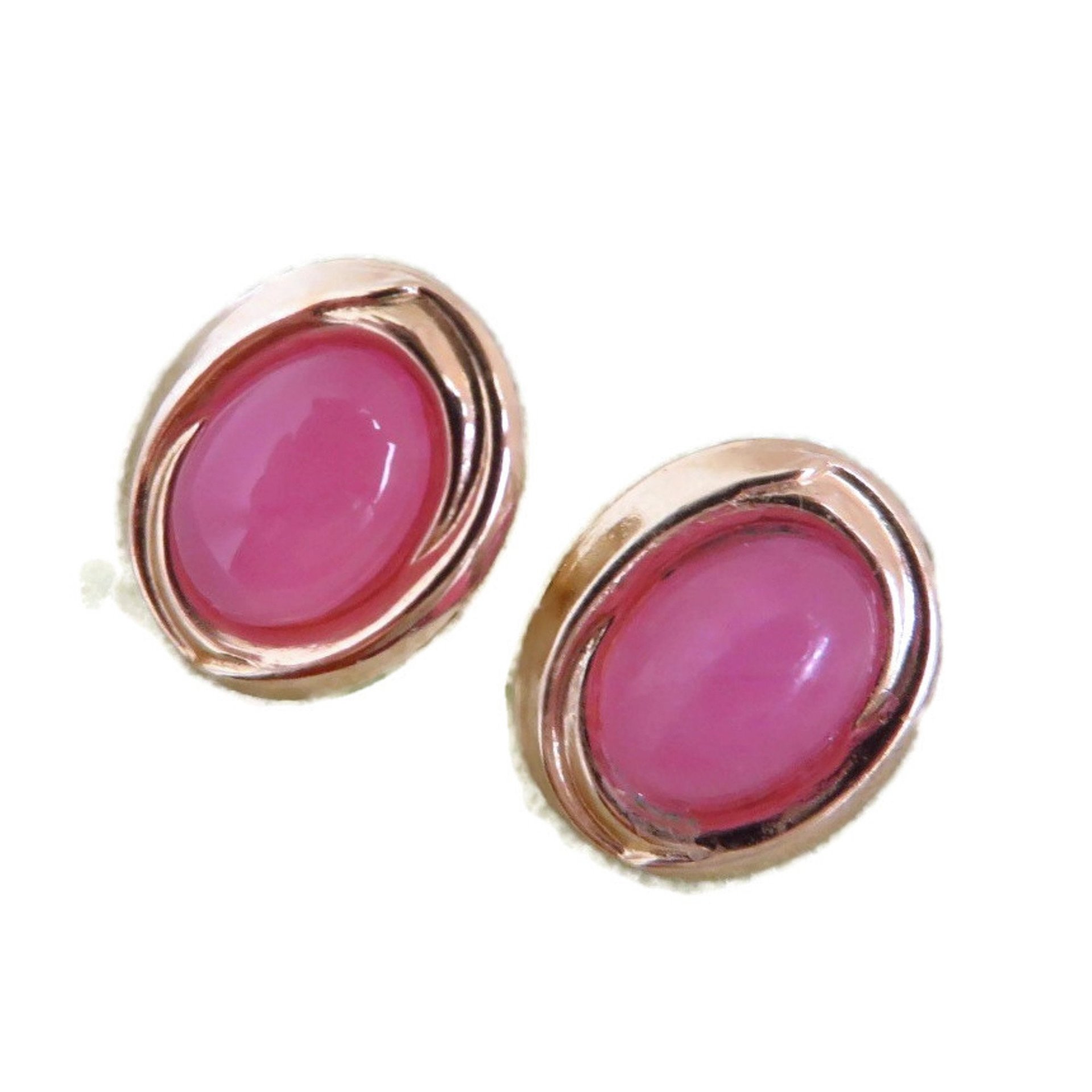14K Gold Pink Quartz Pierced Stud Earrings