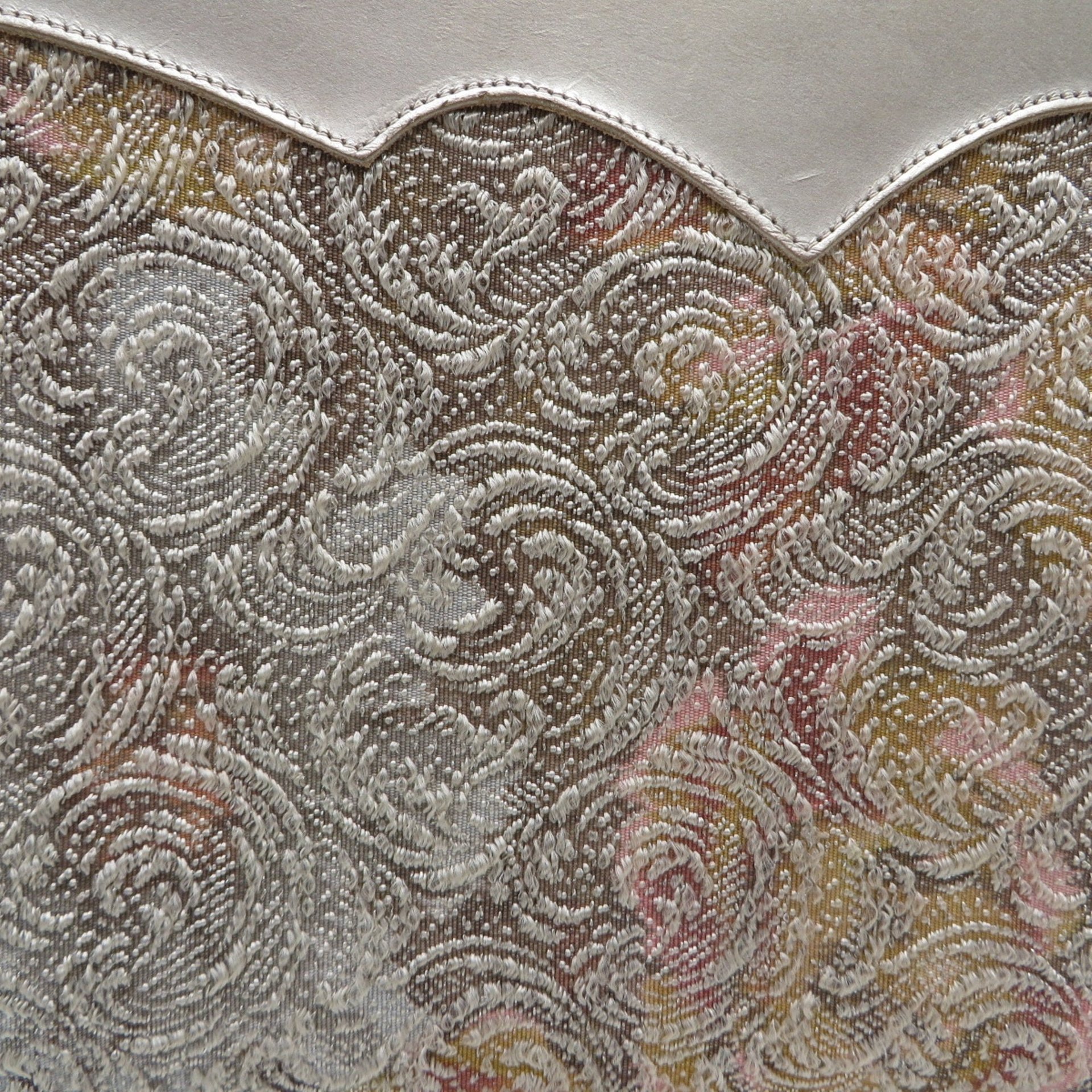 Johansen Tapestry Handbag, Vintage Pink, Gold and Tan Top Handle Purse