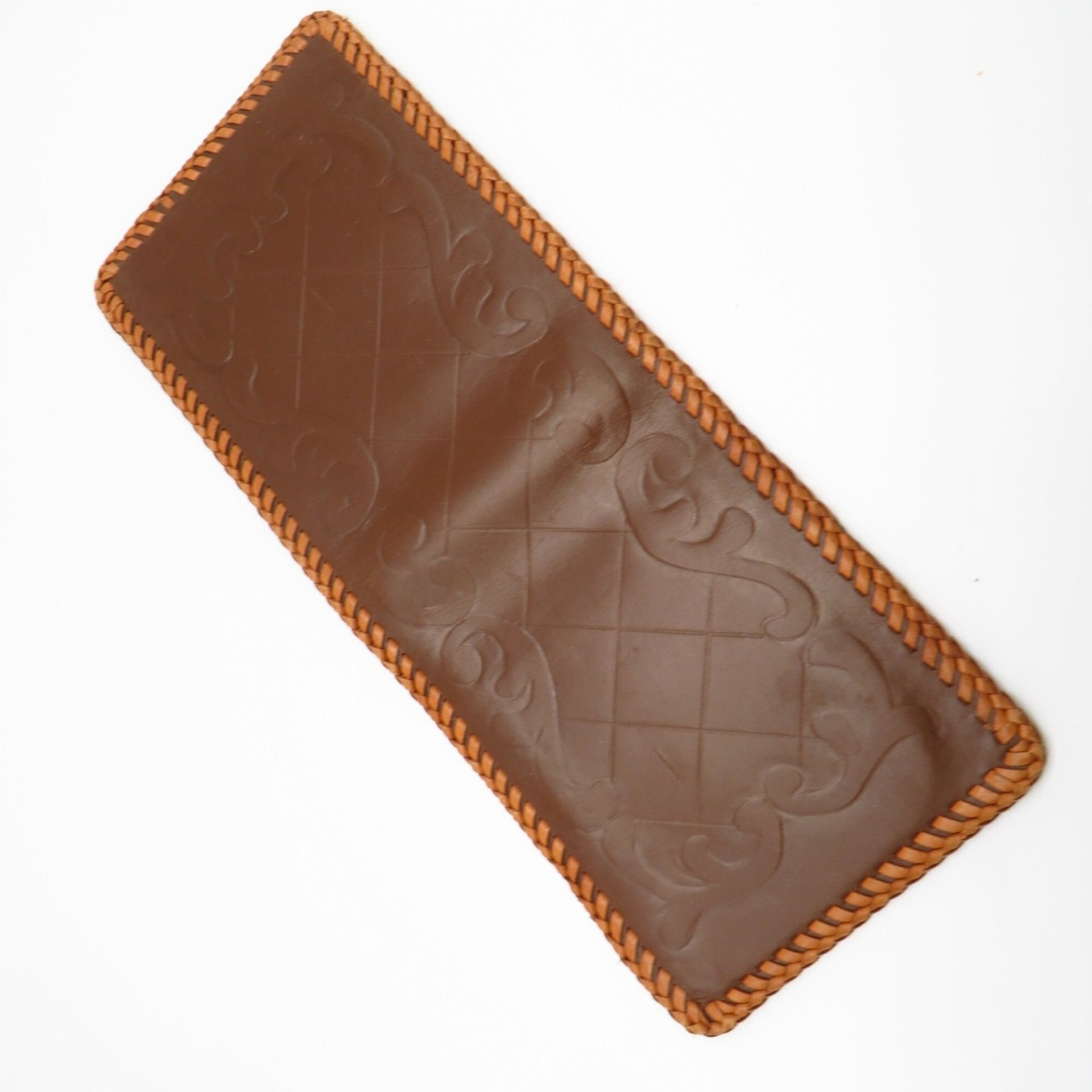 Hand Tooled Wallet, Brown and Butterscotch Leather Wallet