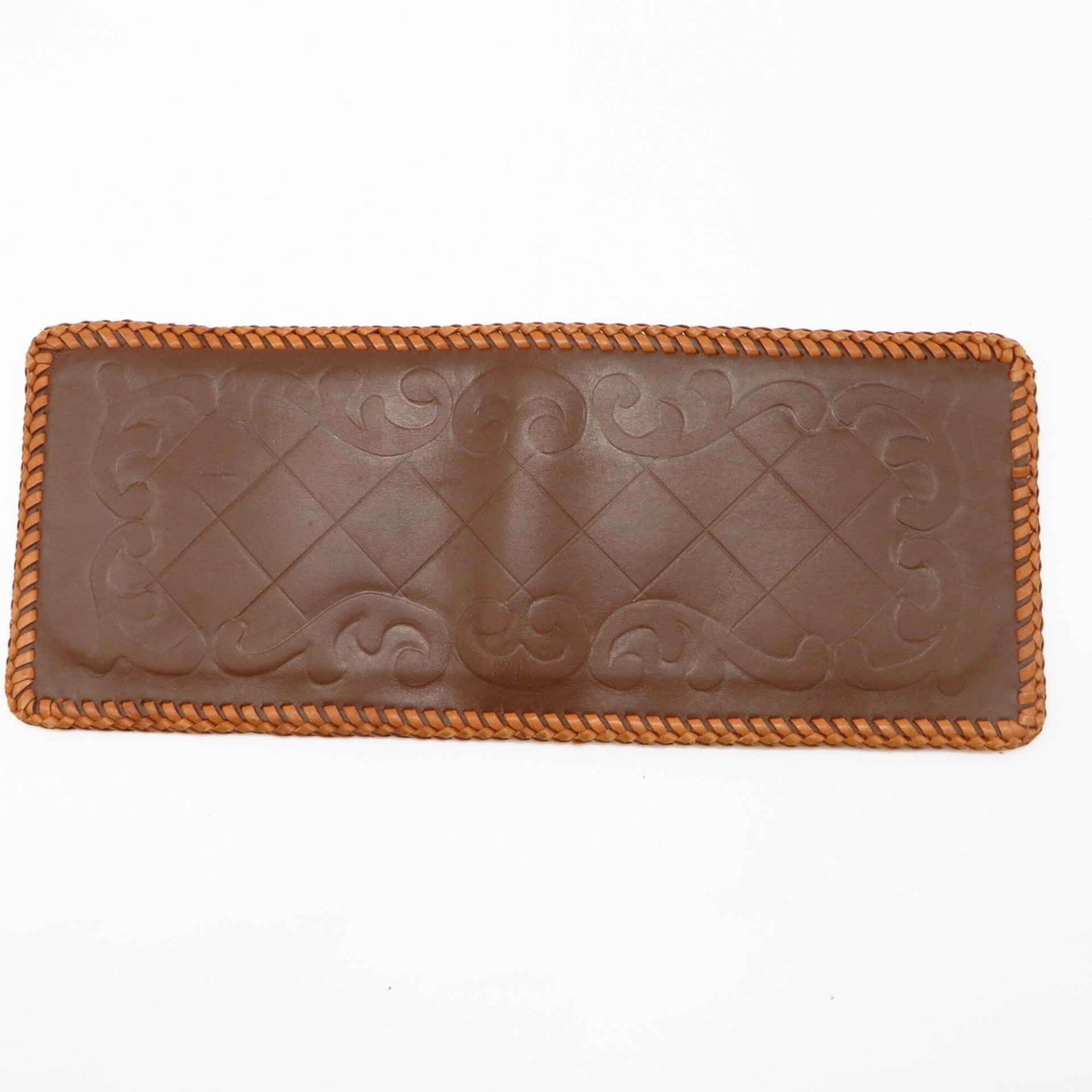 Hand Tooled Wallet, Brown and Butterscotch Leather Wallet