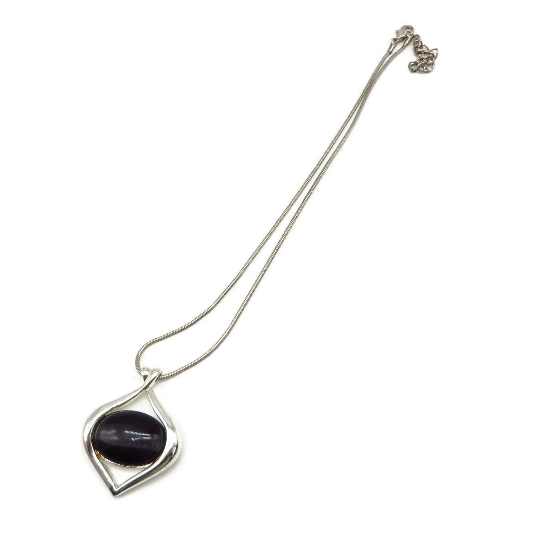 Kenneth Cole Blue Pendant Silver Tone Cobra Chain Necklace