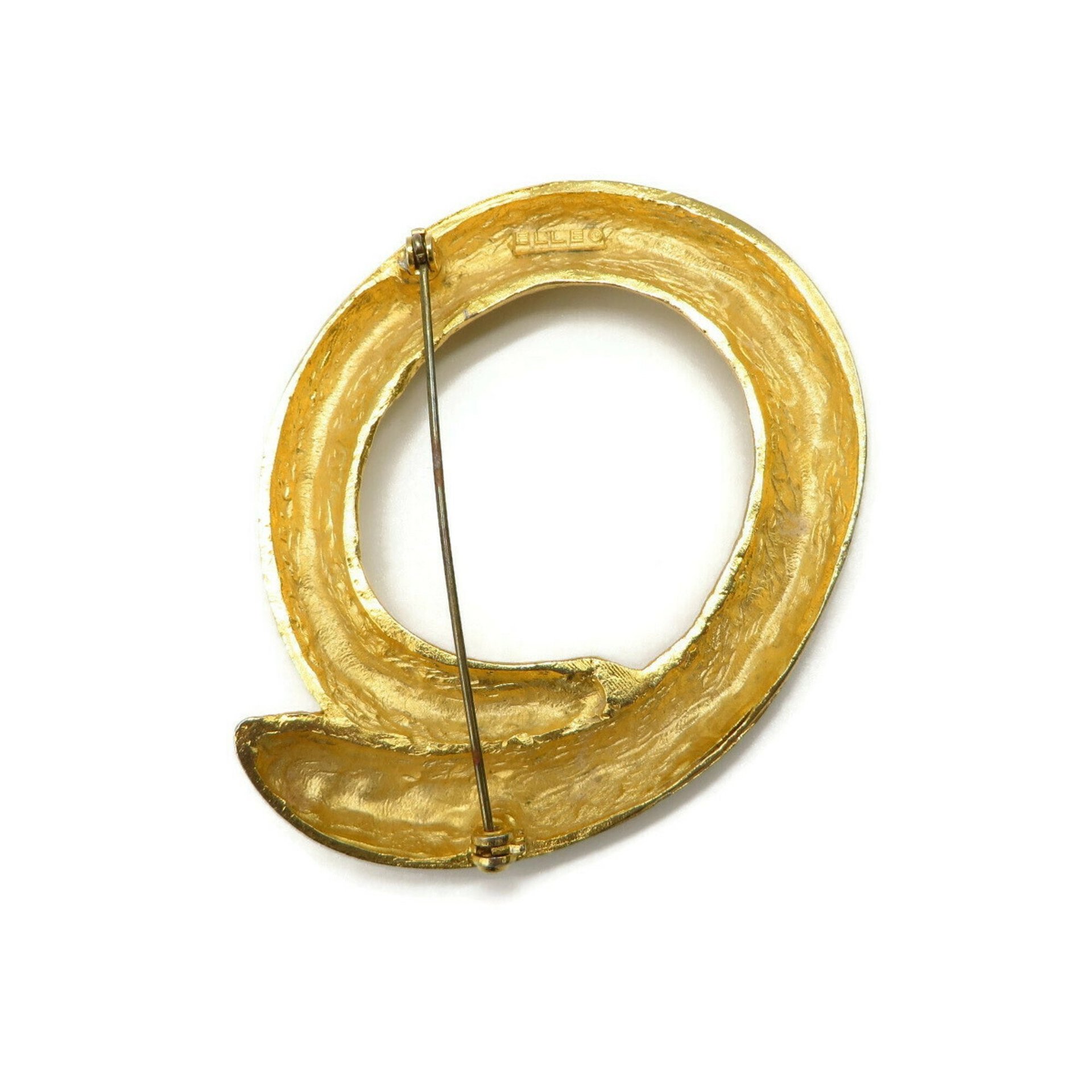ELLE Gold Tone Textured Circle Pin