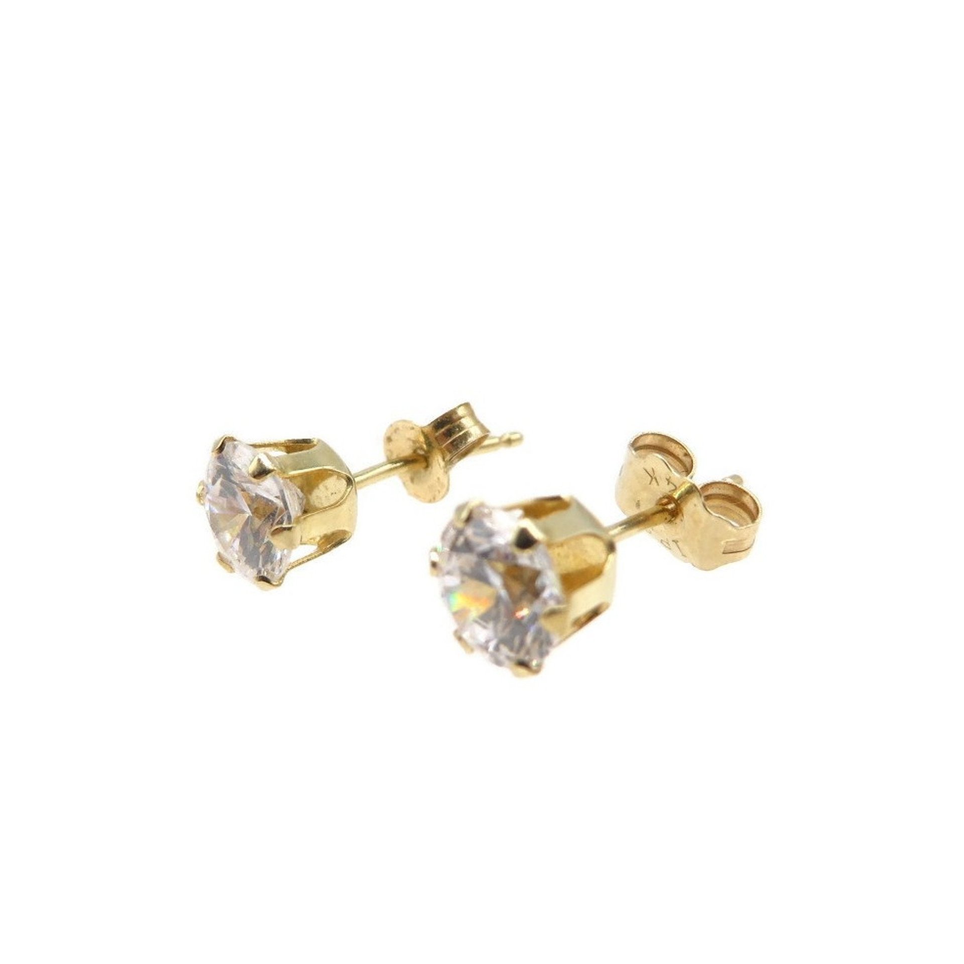 14K Gold Cubic Zirconia Earrings, 0.50 ctw 