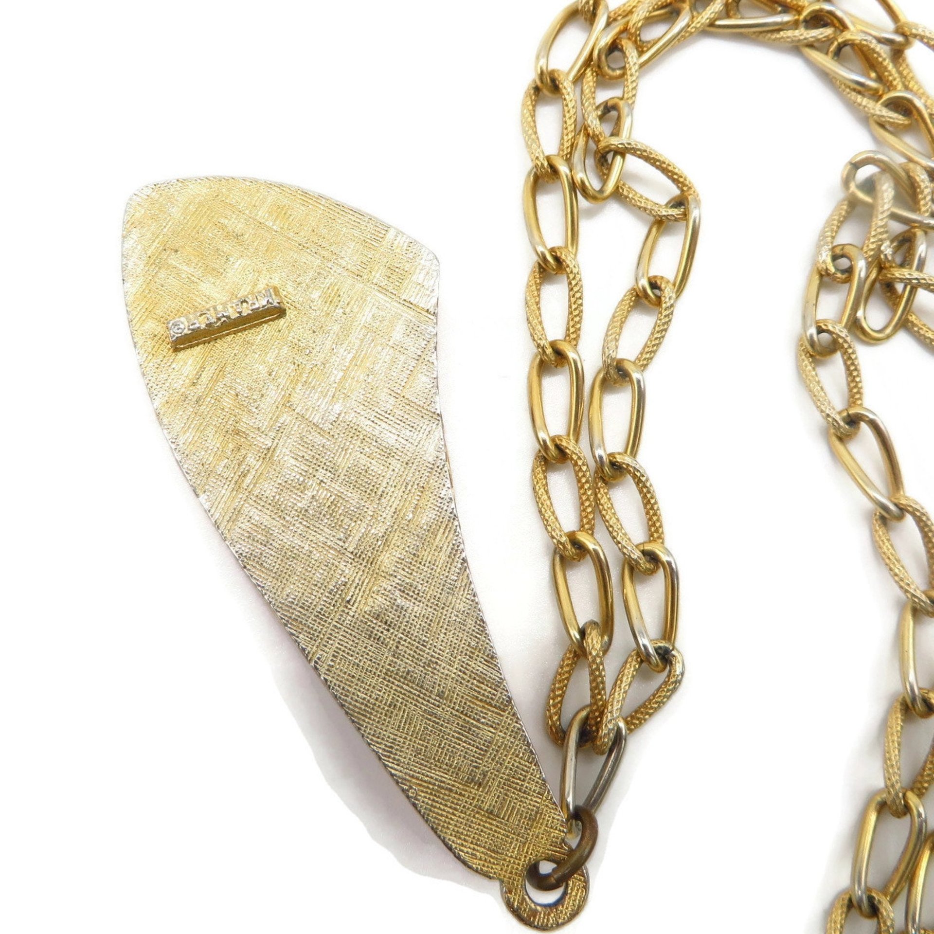 Kramer Orange Beaded Pendant Chain Link Necklace