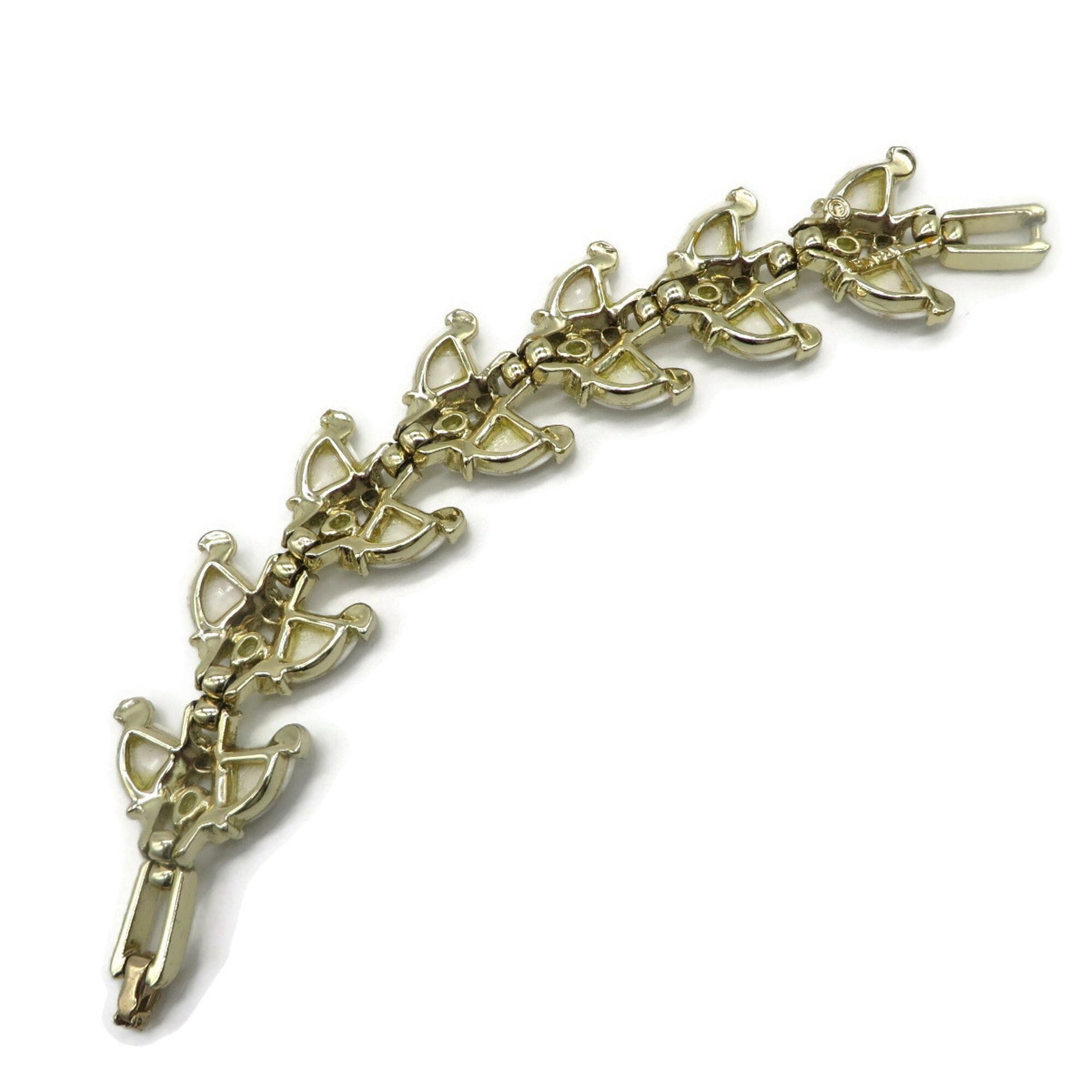 Kramer Bracelet, White Lucite Gold Tone Link Bracelet, Vintage Jewelry