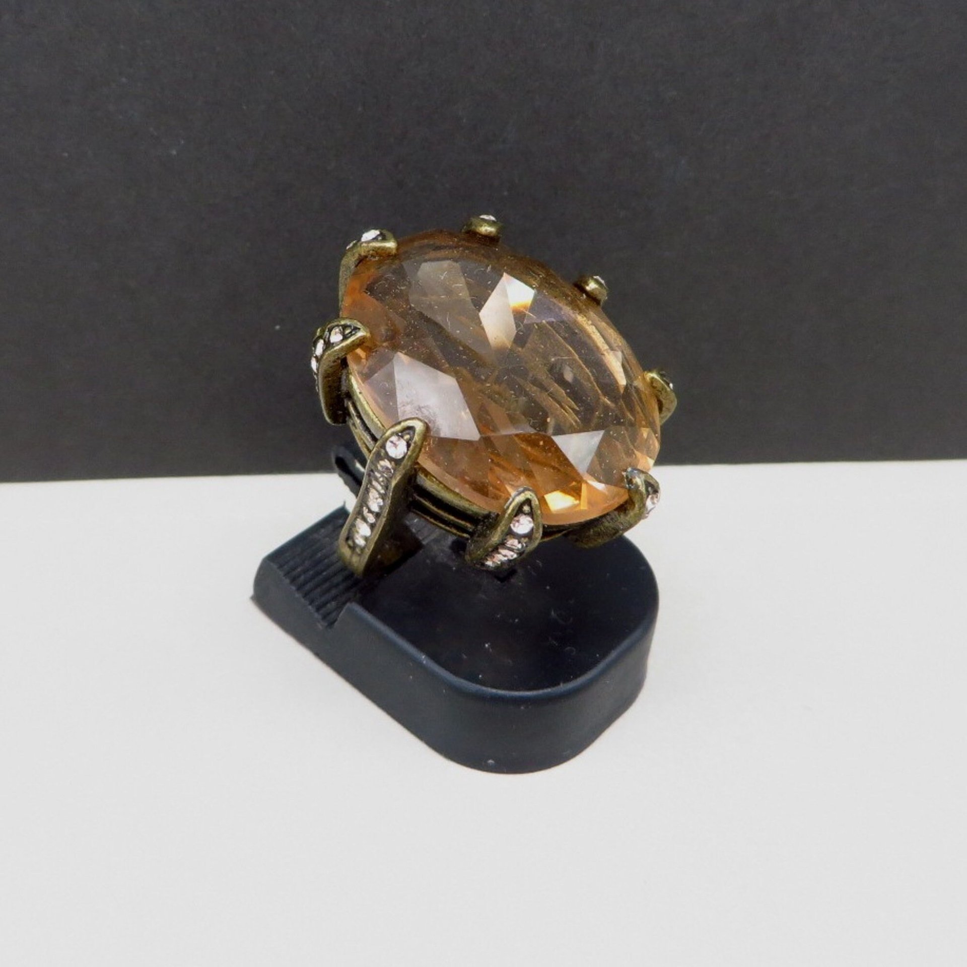 Lia Sophia Champagne Crystal Ring, Size 5