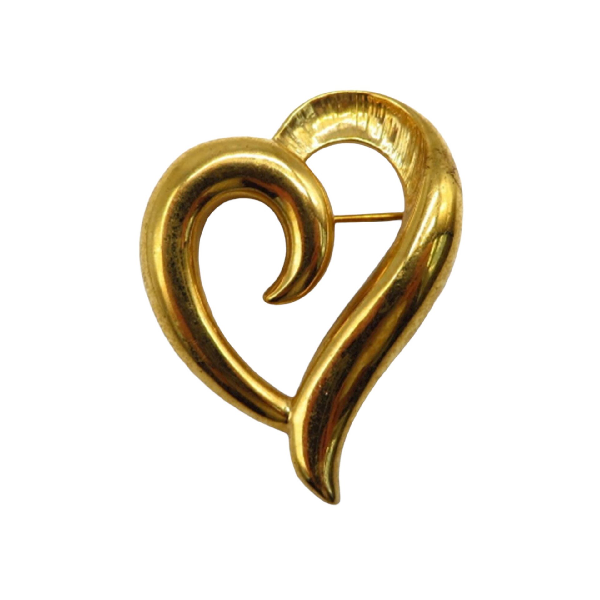 Napier Gold Tone Heart Brooch
