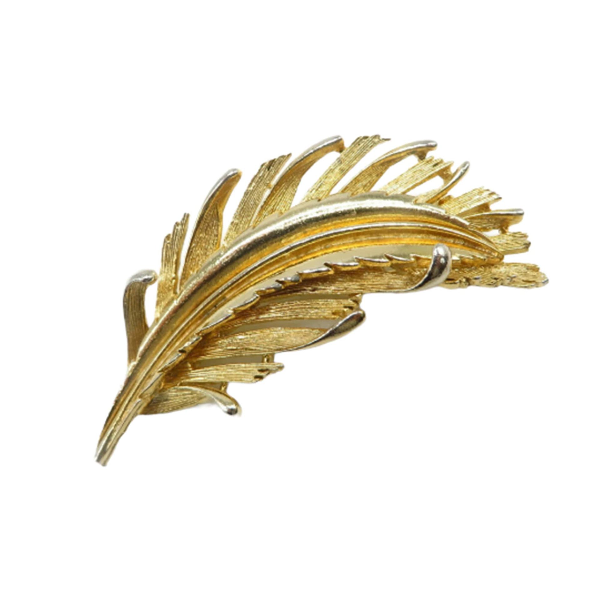 Lisner Gold Tone Leaf Brooch