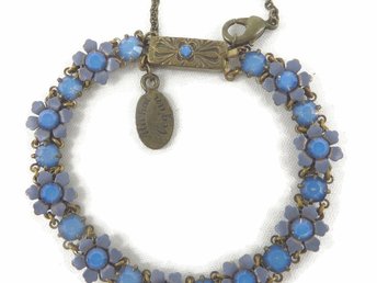 Michael Negrin Blue Flower Bracelet, Vintage Romantic Jewelry