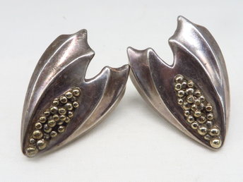 Vintage BRIAN BERGNER 925 Sterling Silver Clip-on Earrings 