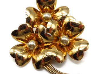 Coro Large Floral Bouquet Pin