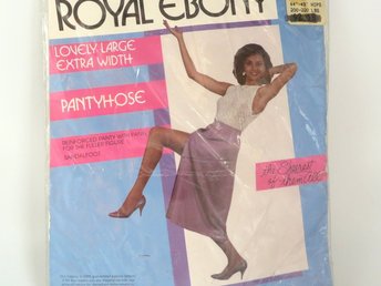 Royal Ebony White Extra Large Pantyhose, Size 2X (New Old Stock)