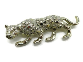 Gerry's Silver Tone Leopard Brooch