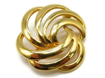 Small Napier Gold Tone Swirl Brooch