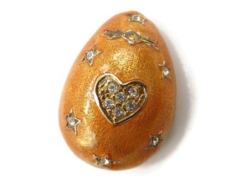 Carolee Egg Shaped Rhinestone Dotted Brooch