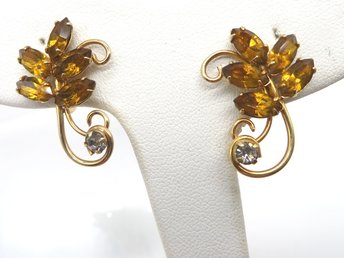 Harper Gold Filled Floral Screw Back Earrings