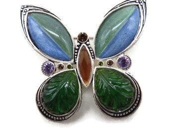  Liz Claiborne Blue, Green Butterfly Brooch