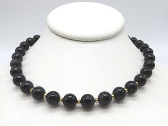 Monet Black and Gold Beaded Choker Necklace