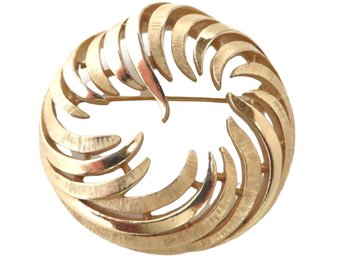 Trifari Spiky Gold Tone Circle Pin