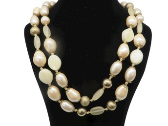 Monet Cream Bead Toggle Necklace