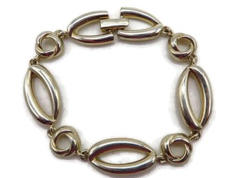 Vintage Gold Tone Link Bracelet, 1990's Retro Jewelry