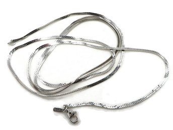 Monet Long Herringbone Chain Link Necklace, 35 Inch Length